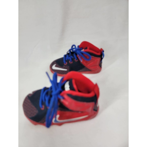 NIKE LEBRON XII RED TODDLER BLACK SHOES 685185-601 SIZE 5C - Picture 4 of 8